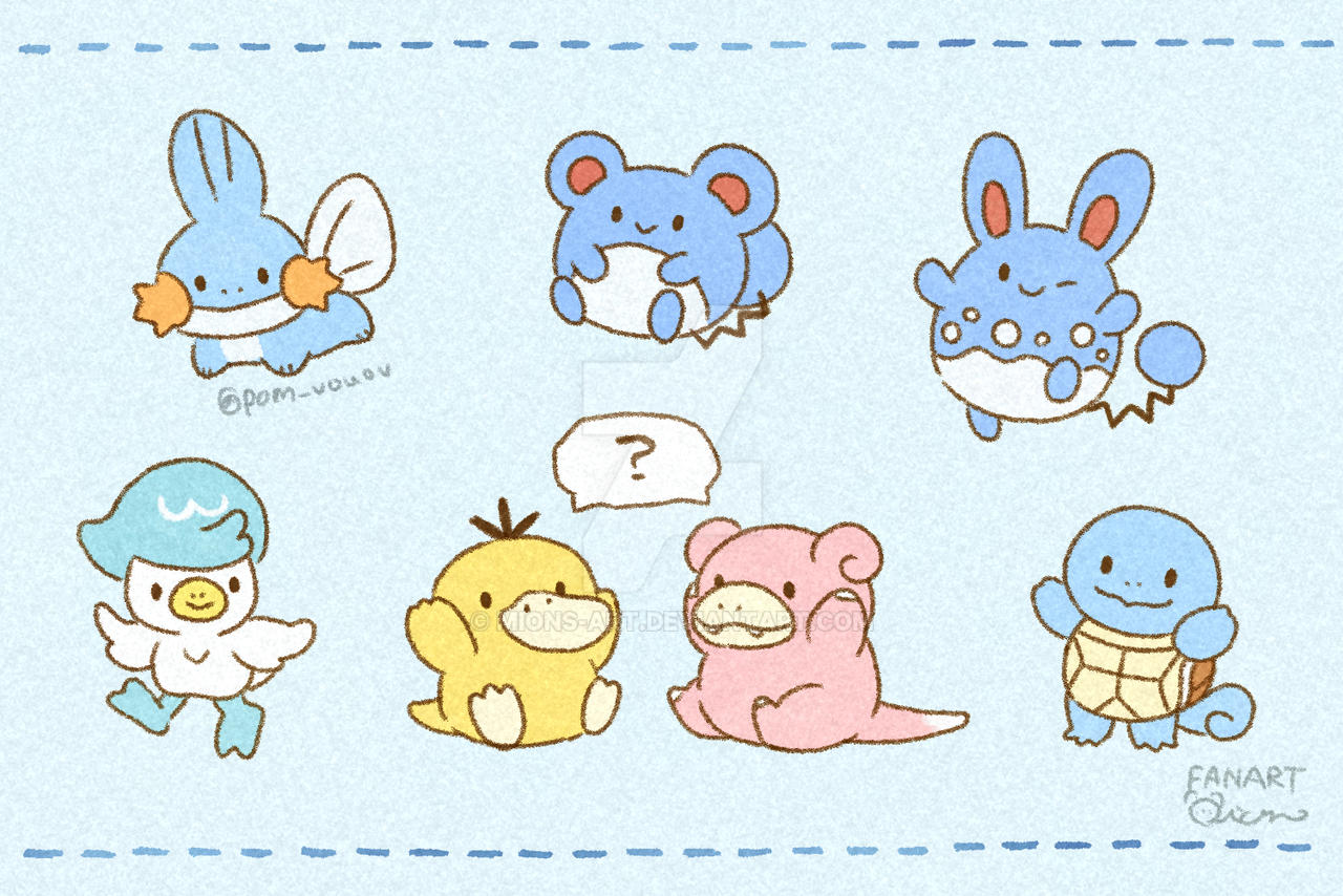 Water Pokemon Pattern Water type Pokemon by Mions-Art on DeviantArt