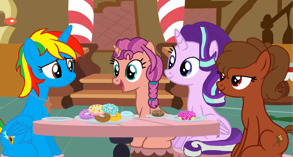Mlp Socializing Chat With Friends And Having Donuts by MLP-HeadStrong on DeviantArt