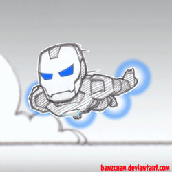 Chibi Iron Man gif