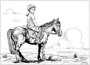 Fillette et son cheval (Girl and horse)