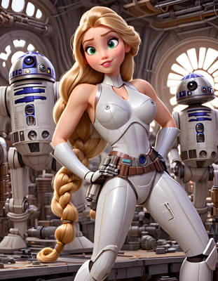 Rapunzel as a droid engineer