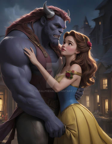 Enchanted lovers Belle and X-men's Beast