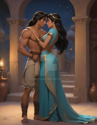 Enchanted lovers Jasmine and Prince Dastan (Prince