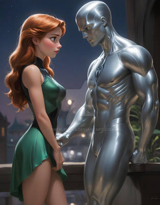 Enchanted lovers Anna and the Silver Surfer