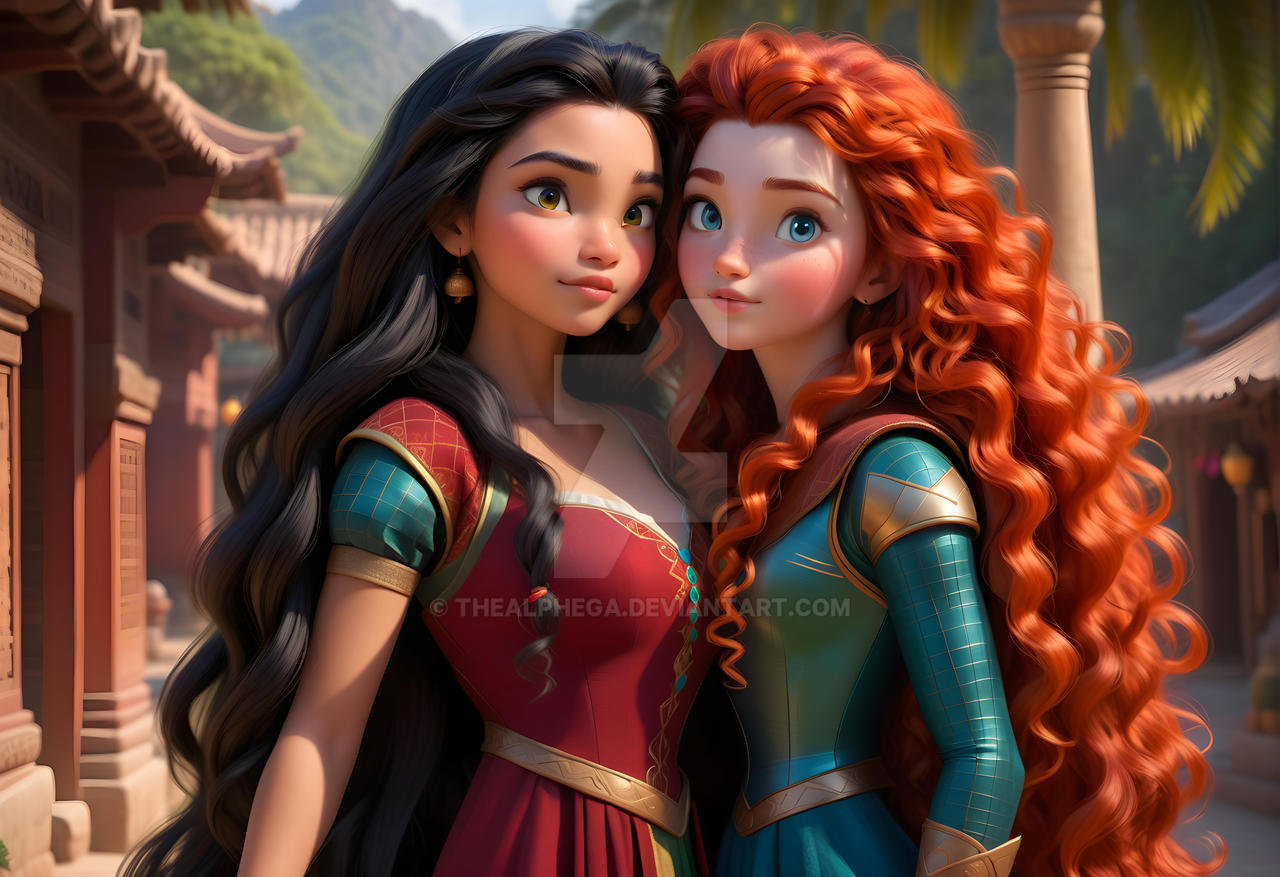 Raya and Merida as BFF's by TheAlphega on DeviantArt