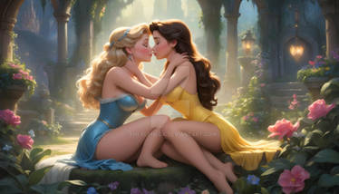 Enchanted Embrace Cinderella and Belle's Garden of