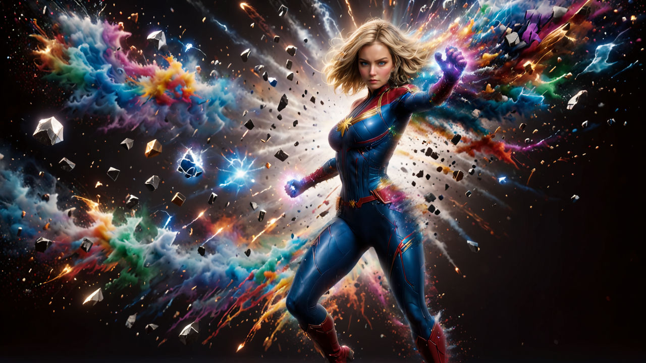 Star Exploding Marvel 42677-Color Explosion Wallpaper Captain Marvel by TheAlphega on DeviantArt