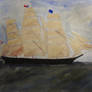water color ship