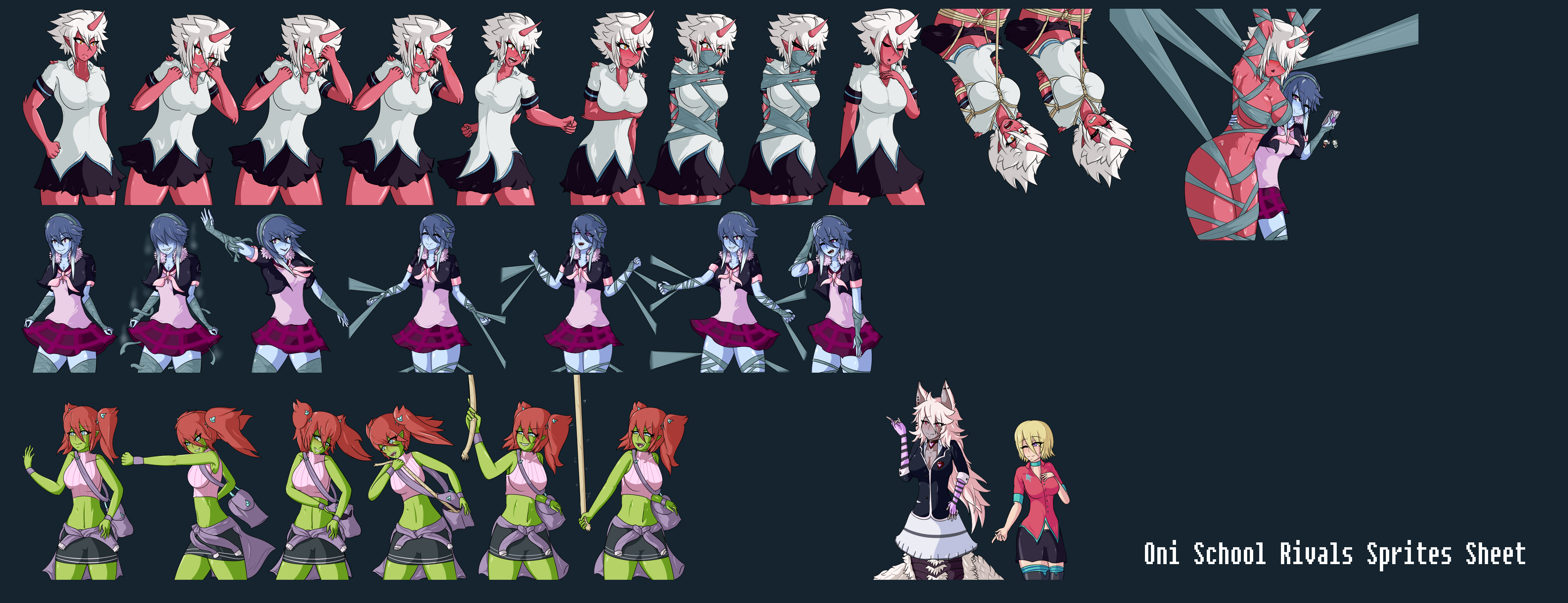 Oni School Rivals Sprites + An Update by Shaded-Seraphim on DeviantArt