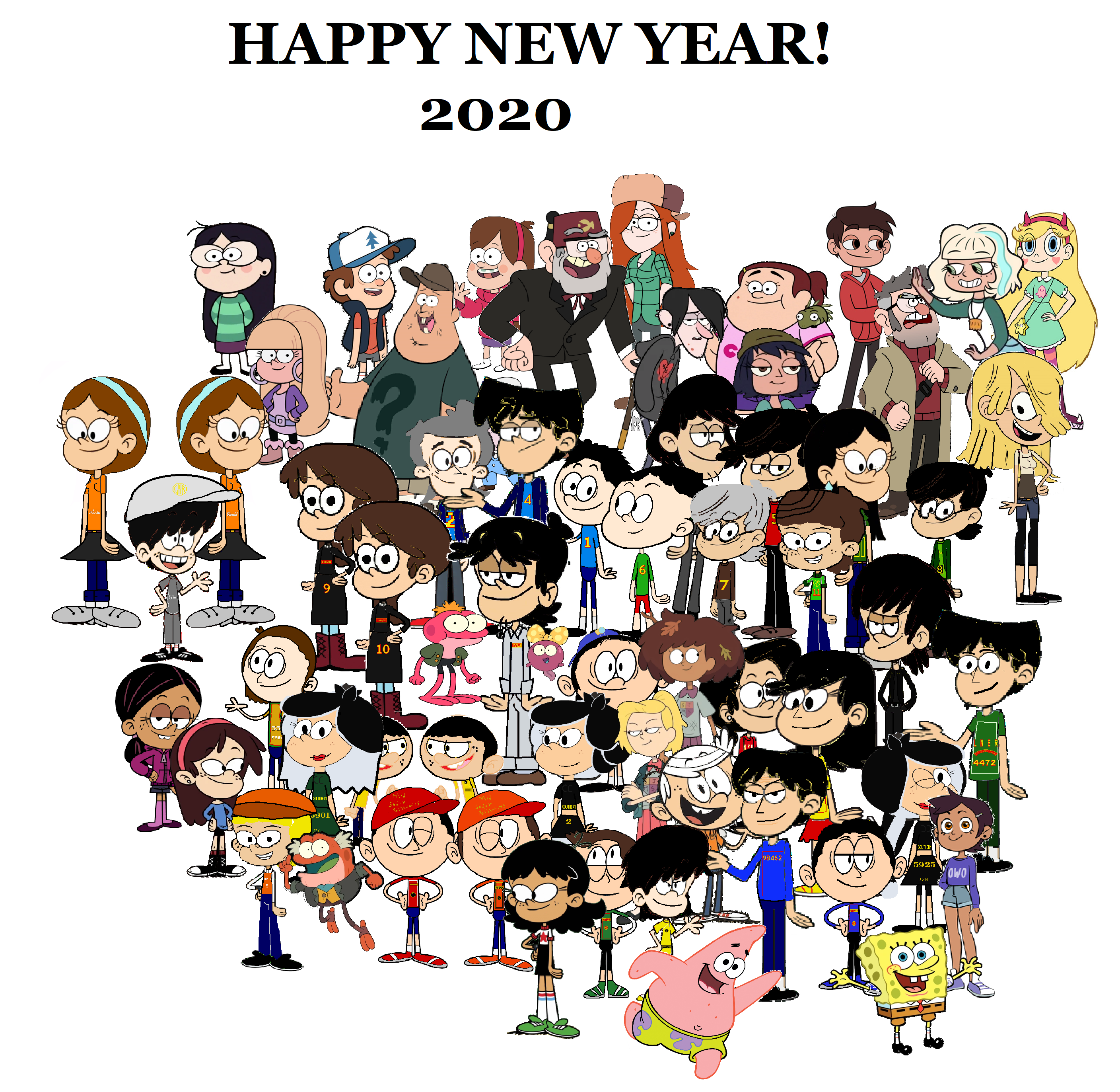 Happy New Year From The Cartoon Characters by WilliamsAmazingArtX on  DeviantArt