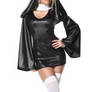 sexy Nun. slinky wet look nun