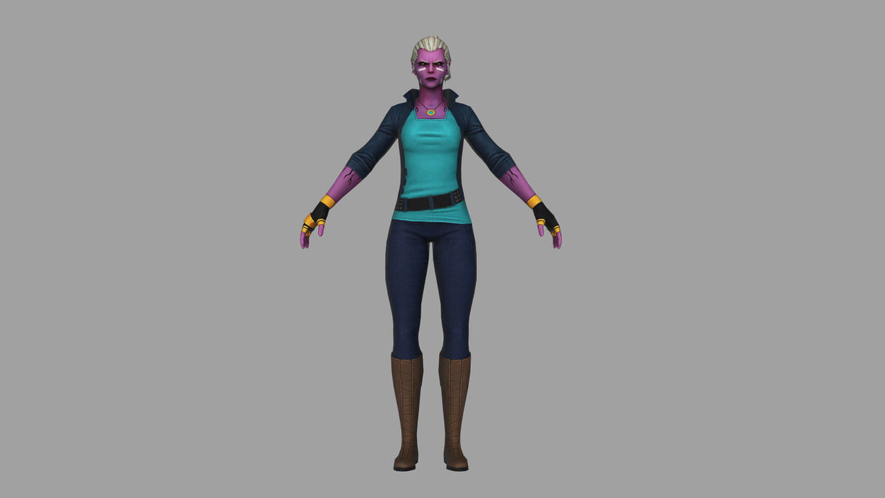 Kiya (Rigged) 3D Model Power Rangers by grant858 on DeviantArt