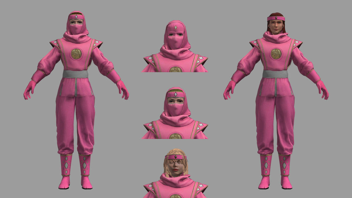 Ninja Ranger Render Deviantart Pink Ninja Rangers (Rigged) 3D Model Power Rangers by grant858 on ...