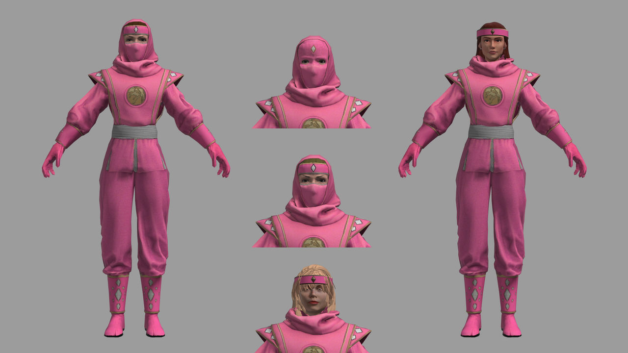 Pink Ninja Rangers (Rigged) 3D Model Power Rangers by grant858 on ...