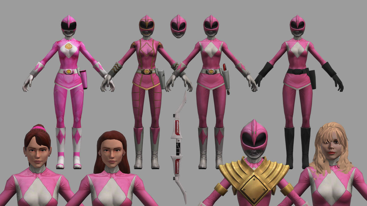 Pink Ranger Side View Pink Ranger (Rigged) 3D Model Power Rangers by grant858 on DeviantArt