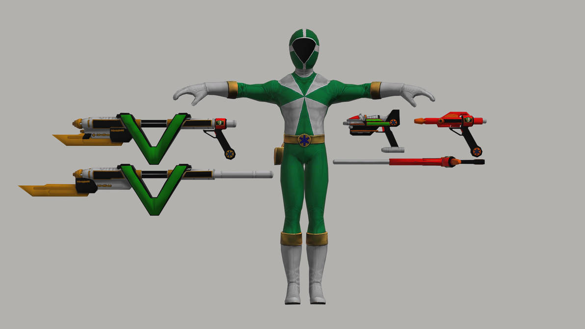 Green Lightspeed Ranger 3D Model Power Rangers by grant858 on DeviantArt