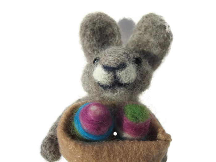 Needle felted Easter bunny