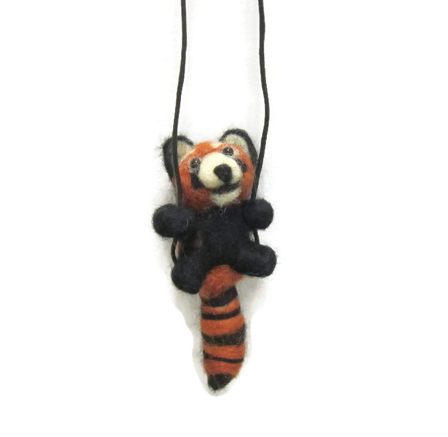 Red Panda Felted Necklace