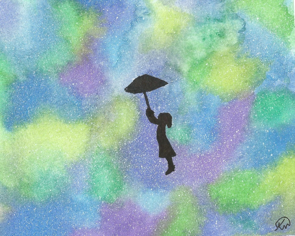 Galaxy Silhouette Painting Girl 8 water color galaxy silhouette by amartworks dcre1oj