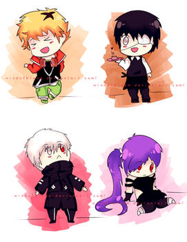 Chibi set Tokyo Ghoul