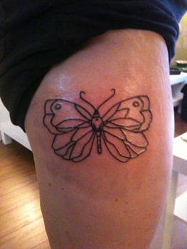 butterfly tattoo line work 1