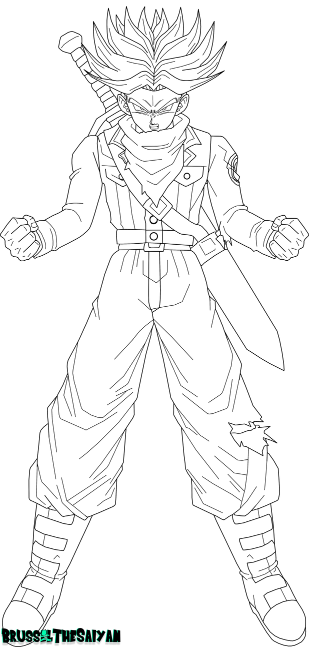 Super Saiyan Rage Trunks Lineart by BrusselTheSaiyan on DeviantArt