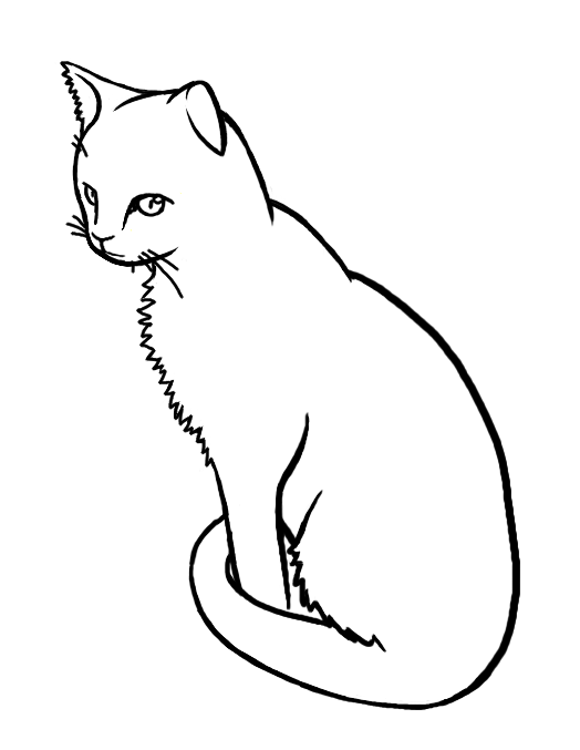 Sitting Cat Lineart