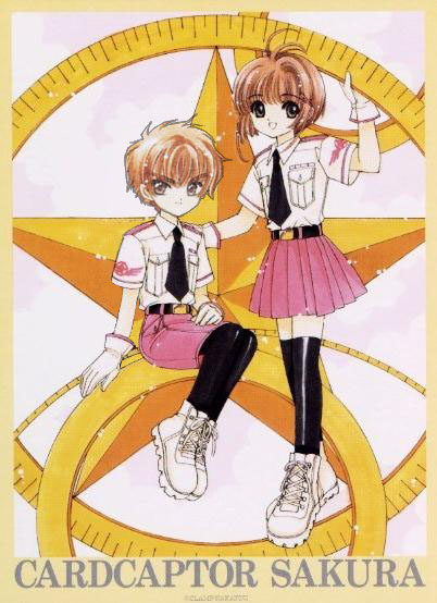 Syaoran and Sakura as girl scout