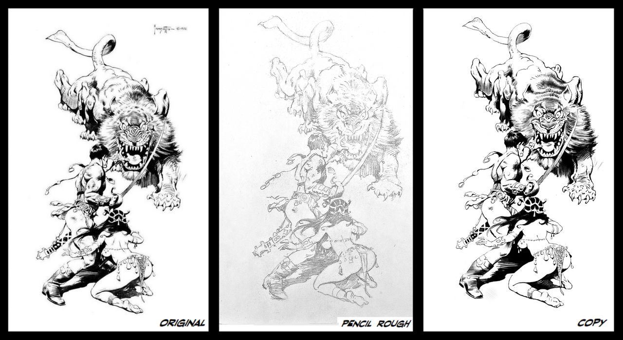 Frazetta Copy- Last Hurrah for Inktober by scratchmark on DeviantArt