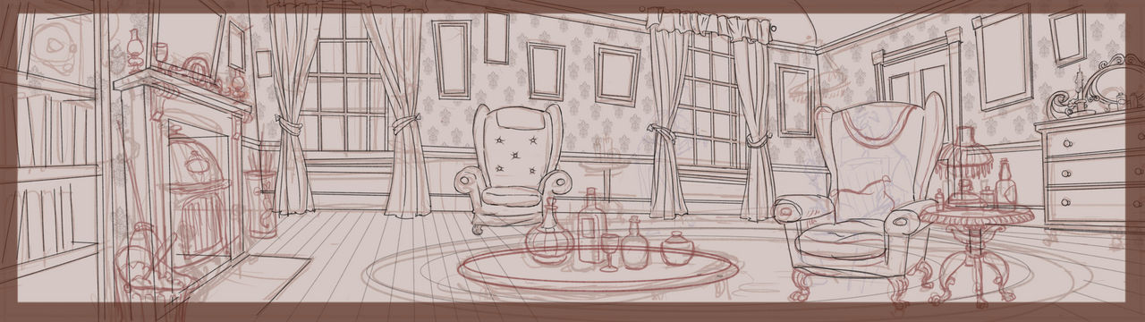 Progress Report- 221B Baker Street (wip) by scratchmark on DeviantArt