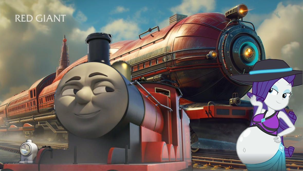 James Rarity James and Rarity with the Red Giant Locomotive by TFMLP1 on DeviantArt