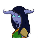 Draenei portrait by the-winter-girl