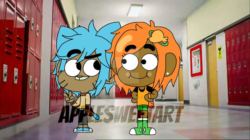The Amazing World of Gumball - Darwin, Gumball and Anais as humans