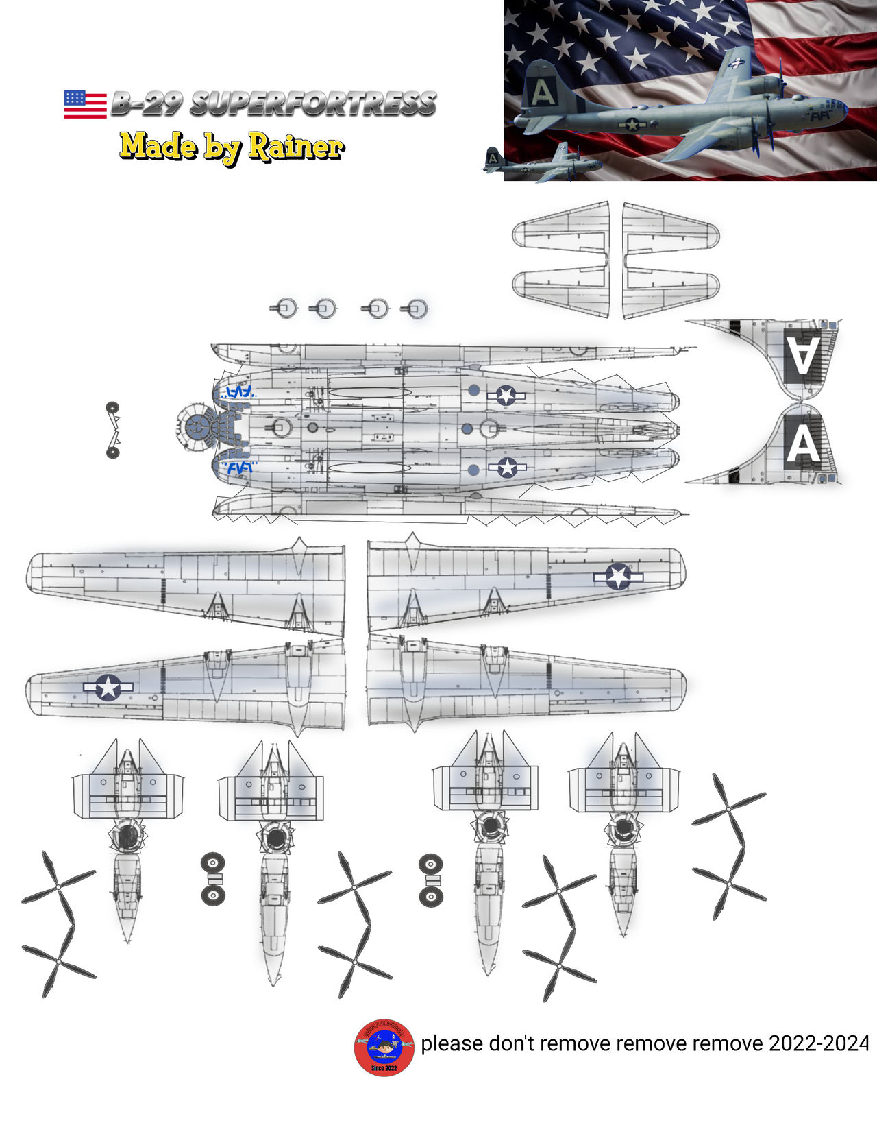 B-29 Superfortress colored by rainerspapermodels on DeviantArt
