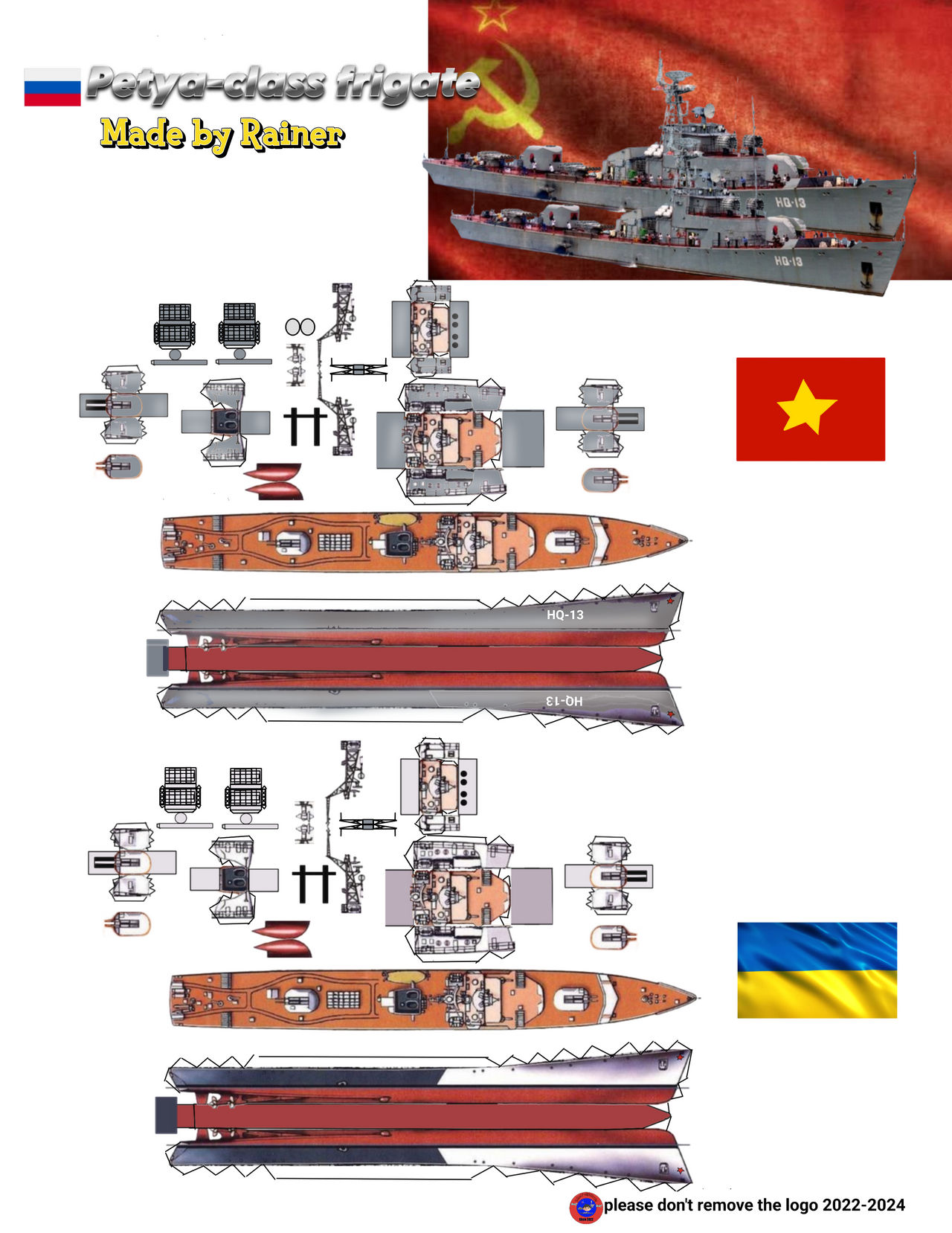Petrya Petya-class frigate by rainerspapermodels on DeviantArt