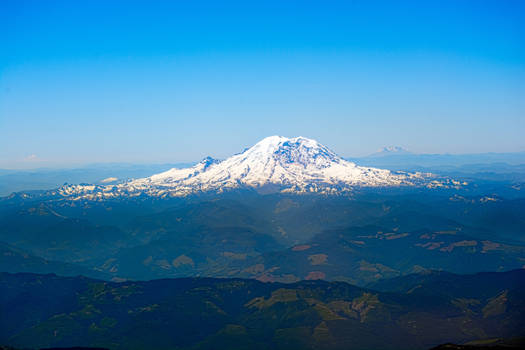 Mount Rainier and Park Aerial View