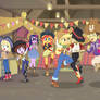 Equestria girls: Five to nine ( with extra guys)