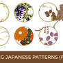 24 PNG Japanese Pattern (Flowers and Yukiwa)