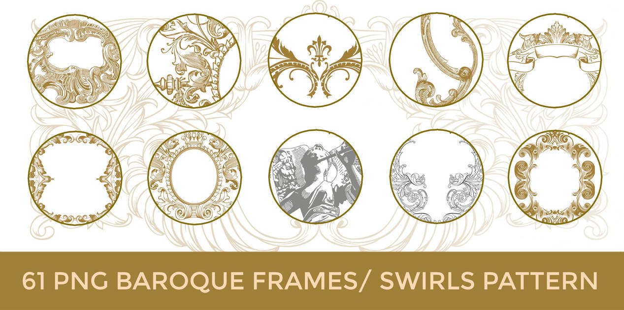 Patterns Frame Classical 61 PNG Classical Baroque Frames/ Swirls Pattern by o-yome on DeviantArt