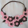 Pink and Brown Thread Necklace