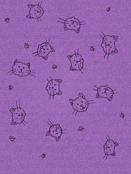 Printable: Purple Kitty Doodle Scrapbook Paper