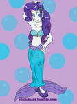 Rarity Mermaid Costume - October 2015 by yoshimarsart