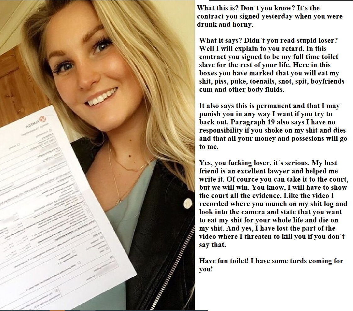 Toilet slave Caption Contract by nerpolli on DeviantArt