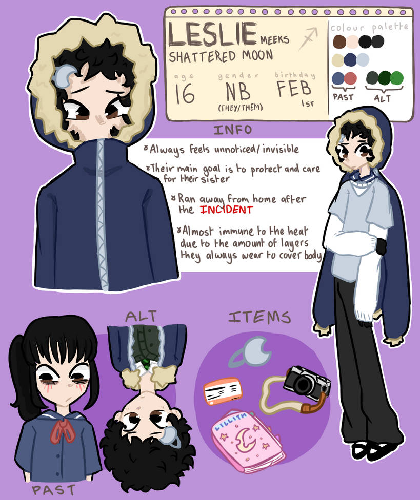 Leslie | Reference Sheet by nnegomii on DeviantArt