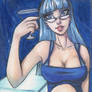 ACEO 136:'Drink Me'- Blue Curacao