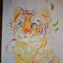 Watercolor baby tiger - original by Nana Qi.