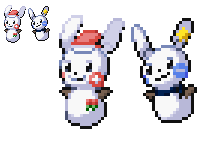 Snow plusle and minun sprites