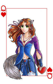 Poker cards: Queen of Hearts