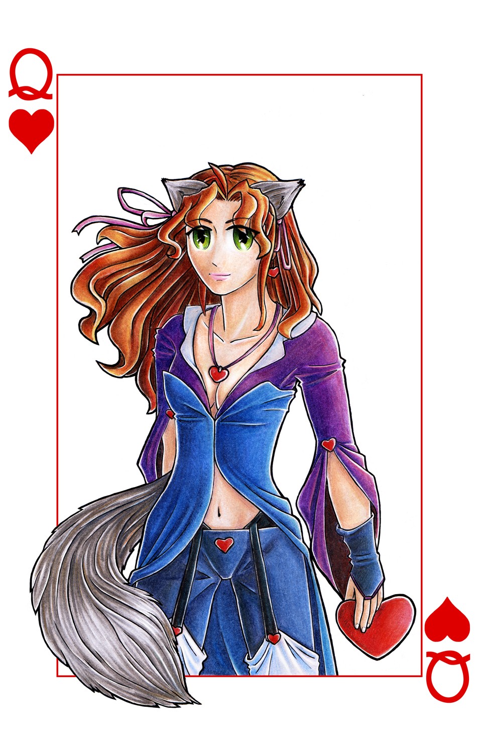 Poker cards: Queen of Hearts