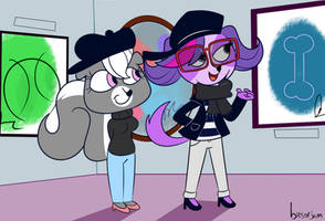 Pepper and Zoe appreciate real art